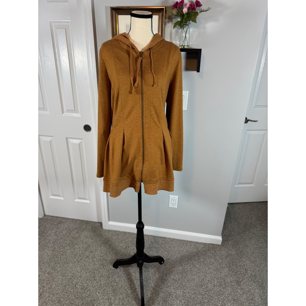 LOGO Lounge Women Large Ginger Brown Peplum Lagenlook Comfortable Sweatshrt